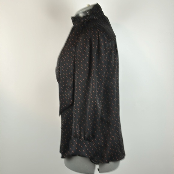 WORTHINGTON™️ Women's Size LP Black 'ADDY' High Neck Bow Blouse - Picture 7 of 15